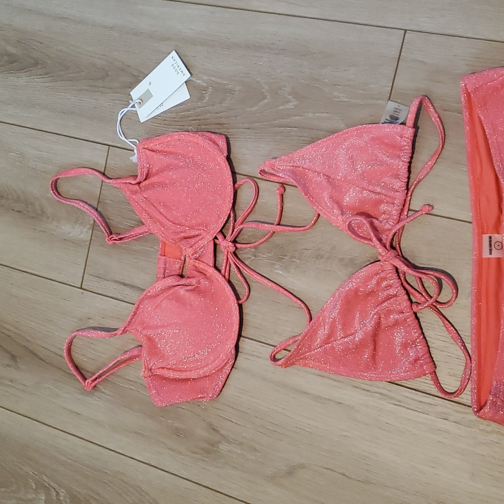 Good American Sparkle Coral Swim 3 Piece BUNDLE - Picture 2 of 12